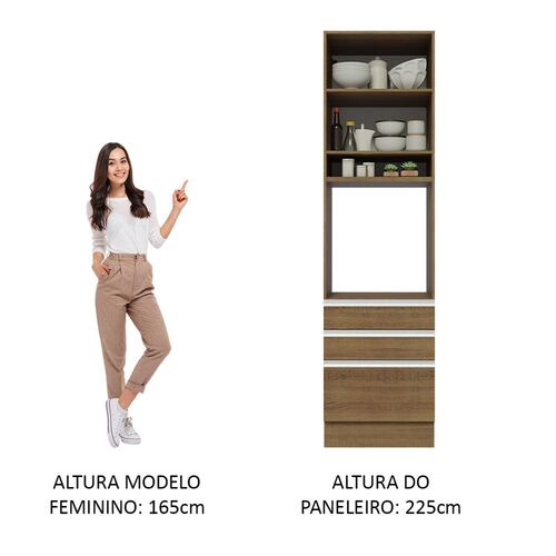 Mueble de Cocina Para Horno Madesa Glamy 60 cm 1 Puerta y 3 Cajones.