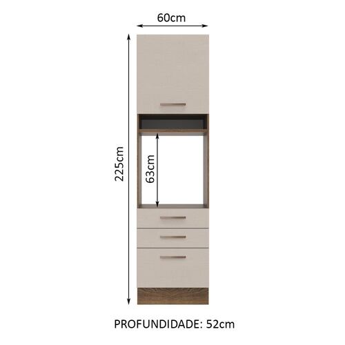 Mueble de Cocina Para Horno 60 cm 1 Puerta y 3 Cajones Agata Madesa.