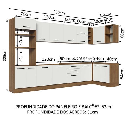 Cocina Integral Esquinera 499cm Agata Madesa 01.