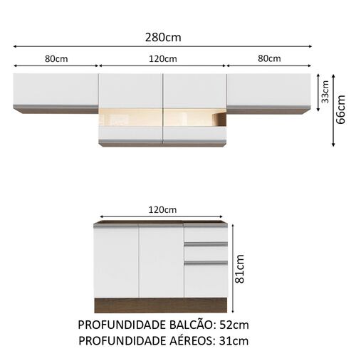 Cocina Integral 280cm Marina Madesa 01.