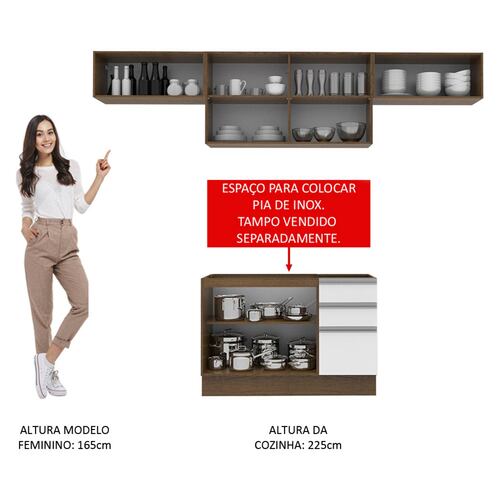 Cocina Integral 280cm Marina Madesa 01.