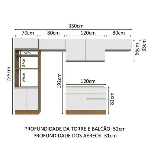 Cocina Integral 350cm Glamy Madesa 01.