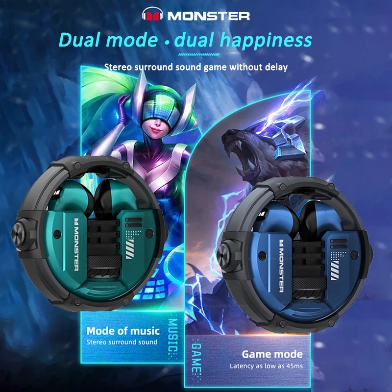Audífonos Inalámbricos Monster XKT10 Bluetooth 5.2 Impermeables Verde