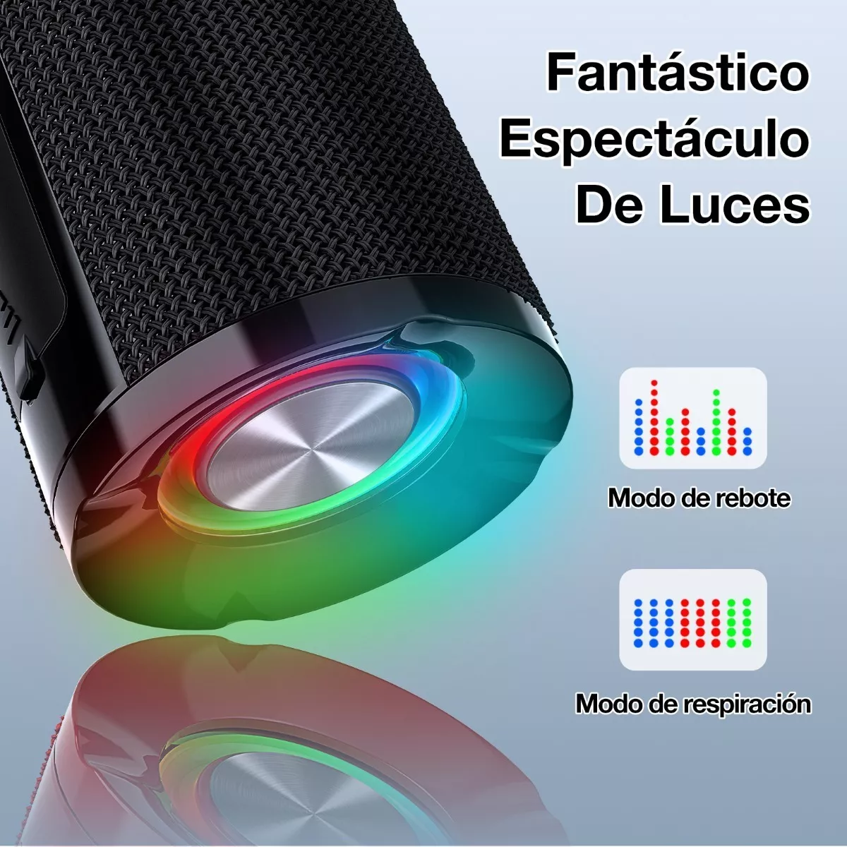 Bocina Bluetooth Portátil, 1Hora Bluetooth 5.1 Altavoz Negro
