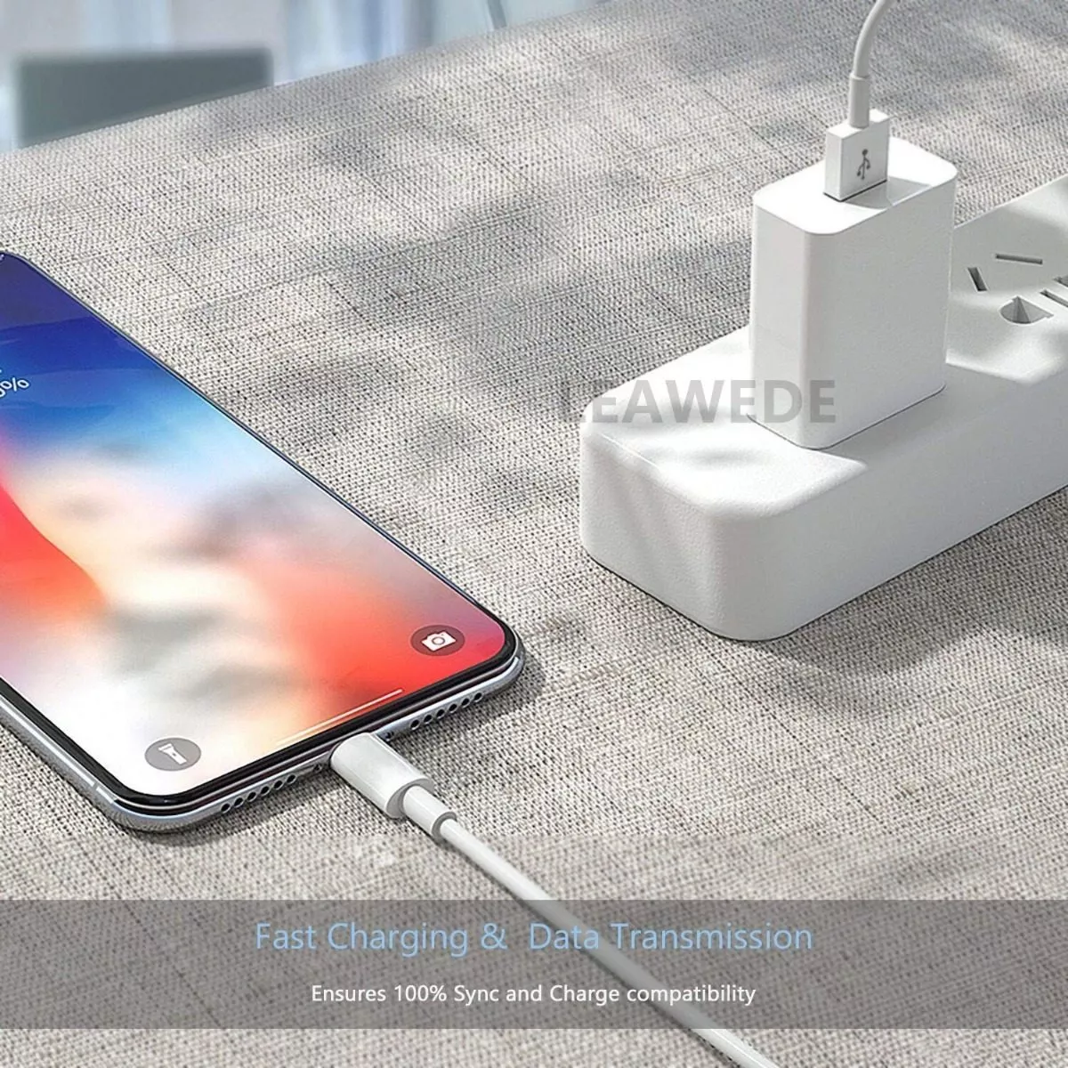 Cable De Cargador Usb Para iPhone iPad 2 Metro Blanco