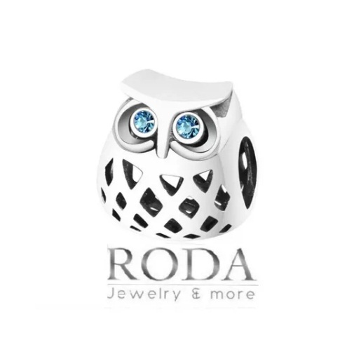 Charm Plata s925 Dije búho abalorio suerte Compatible Pulsera