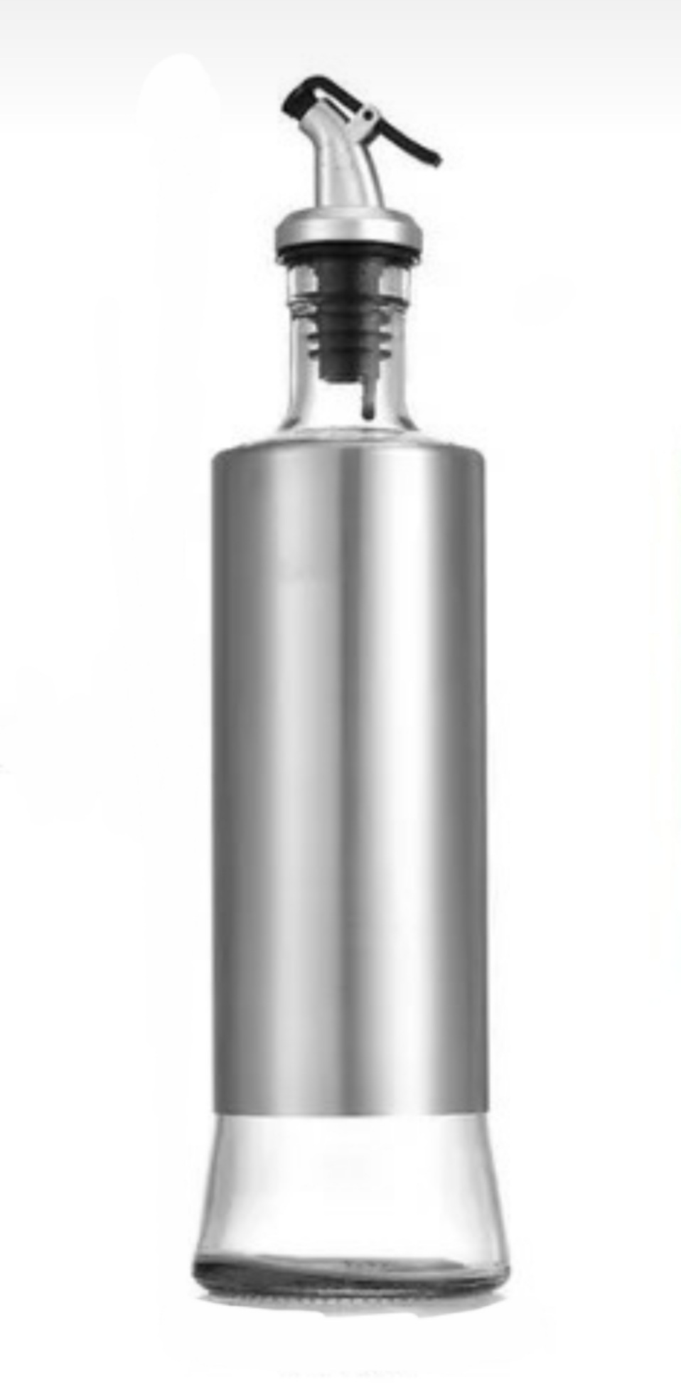Botella De Cristal Acero Dispensadora Aceite Vinagre Salsas.