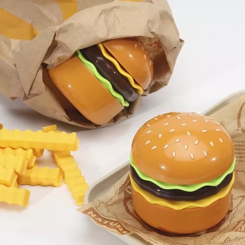Linda Lámpara De Escritorio Para Niños, Hamburguesa Recargable.