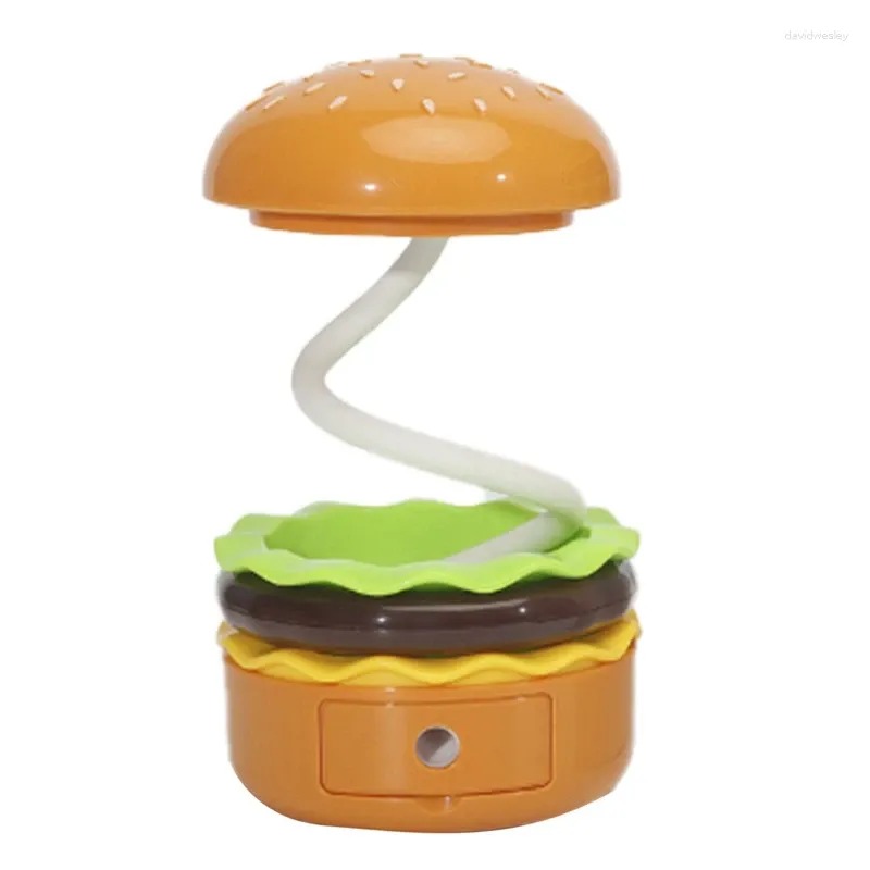 Linda Lámpara De Escritorio Para Niños, Hamburguesa Recargable.