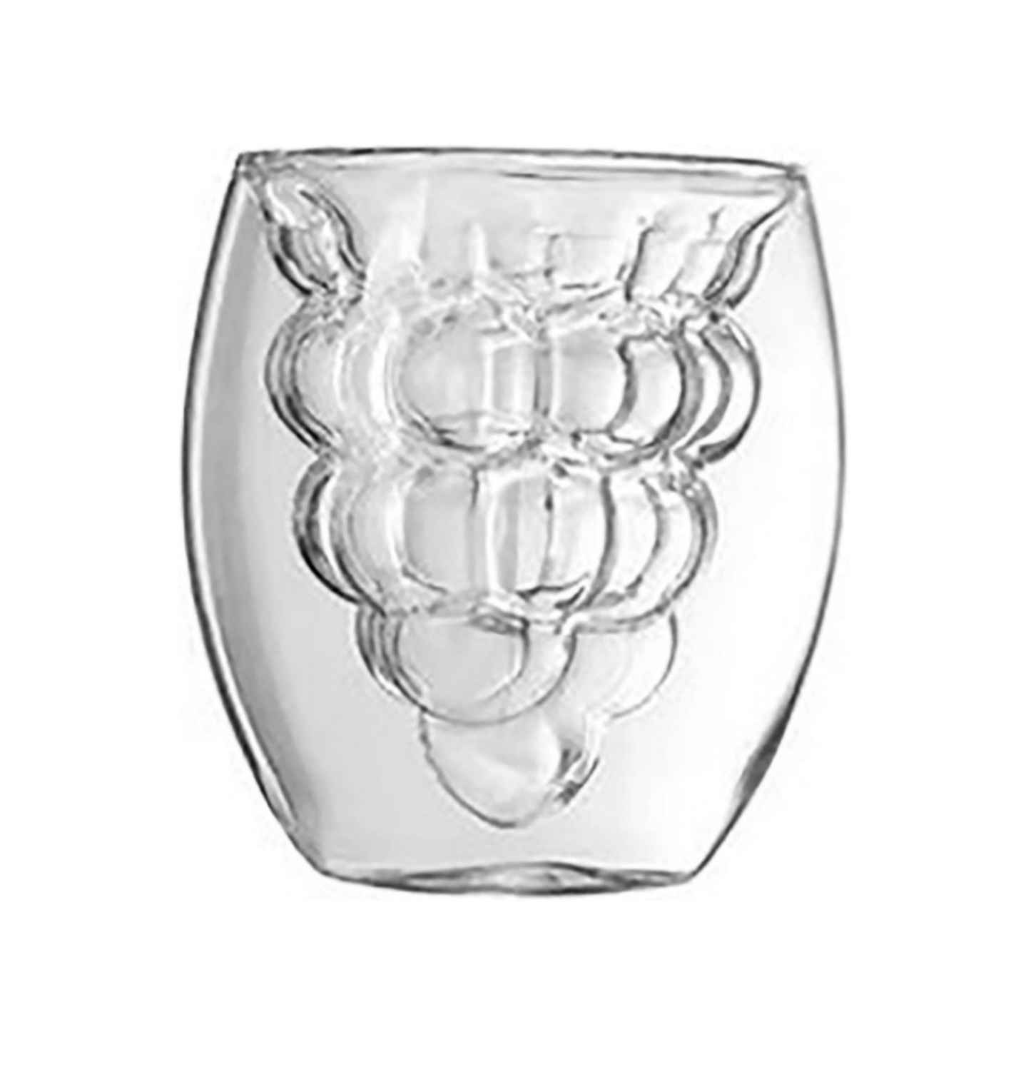 2 Vasos De Vidrio De Doble Capa Forma De Uvas Bebidas Café.