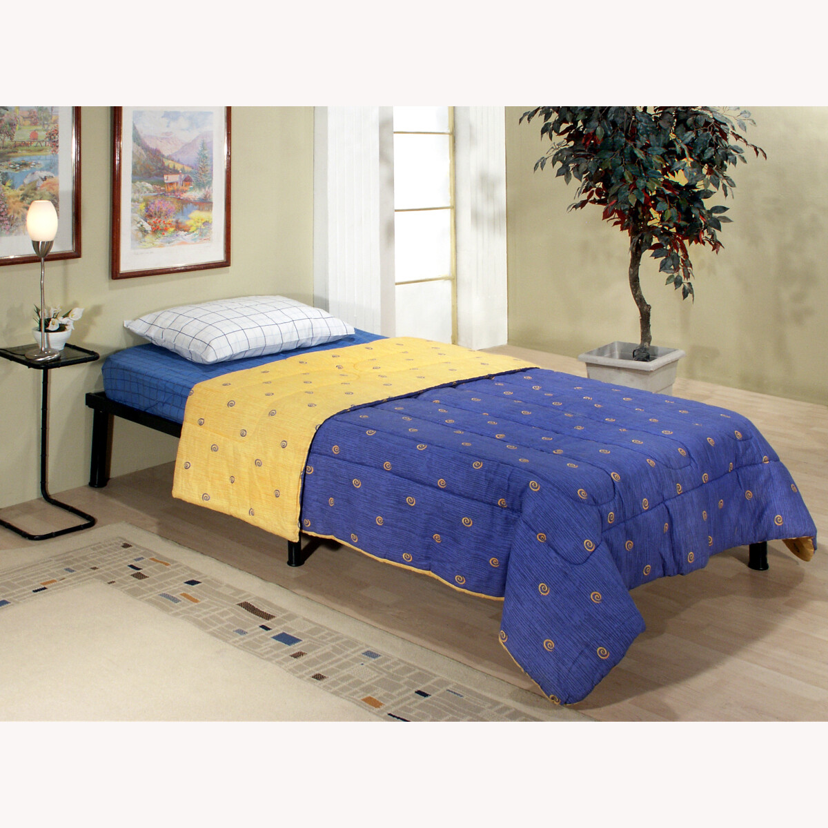 CAMA PLEGABLE DE ACERO TAMAÑO INDIVIDUAL MODELO 3020 COLOR NEGRO.
