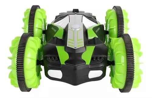 Carro Anfibio Verde Todo Terreno Doble Lado Giro 360° Radio Contro.