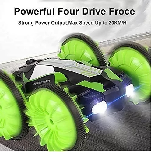 Carro Anfibio Verde Todo Terreno Doble Lado Giro 360° Radio Contro.