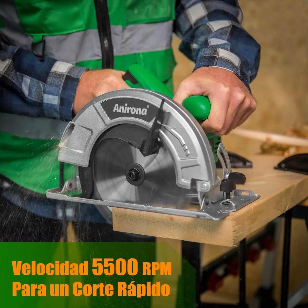 Sierra Circular Anirona 7-1/4'' 1750w 60hz 127v Cs3590 Pro Verde/Plata