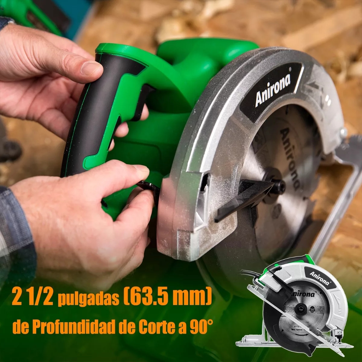 Sierra Circular Anirona 7-1/4'' 1750w 60hz 127v Cs3590 Pro Verde/Plata