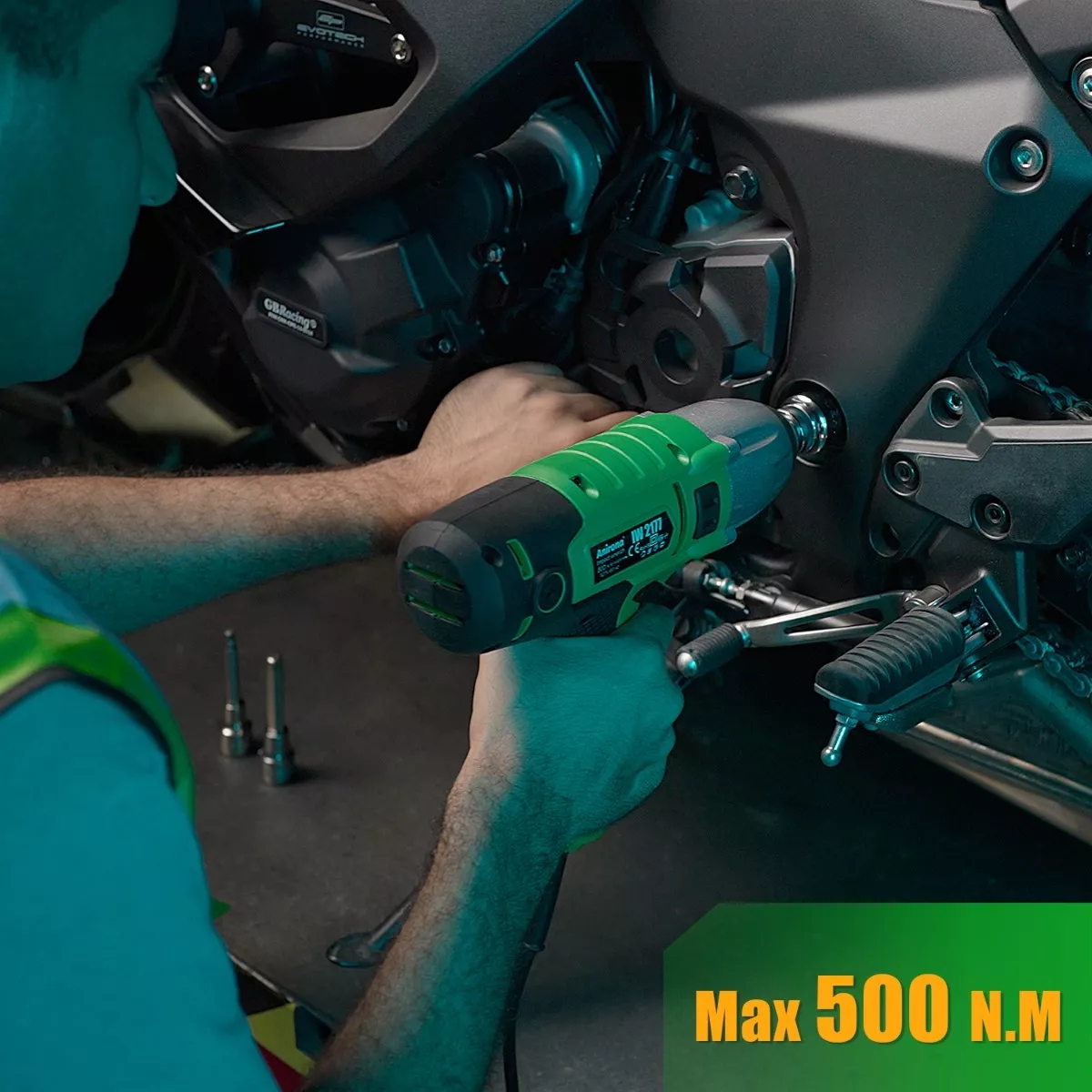 Llave De Impacto 1/2'' 500 Nm 700w Anirona Industial Verde/negro