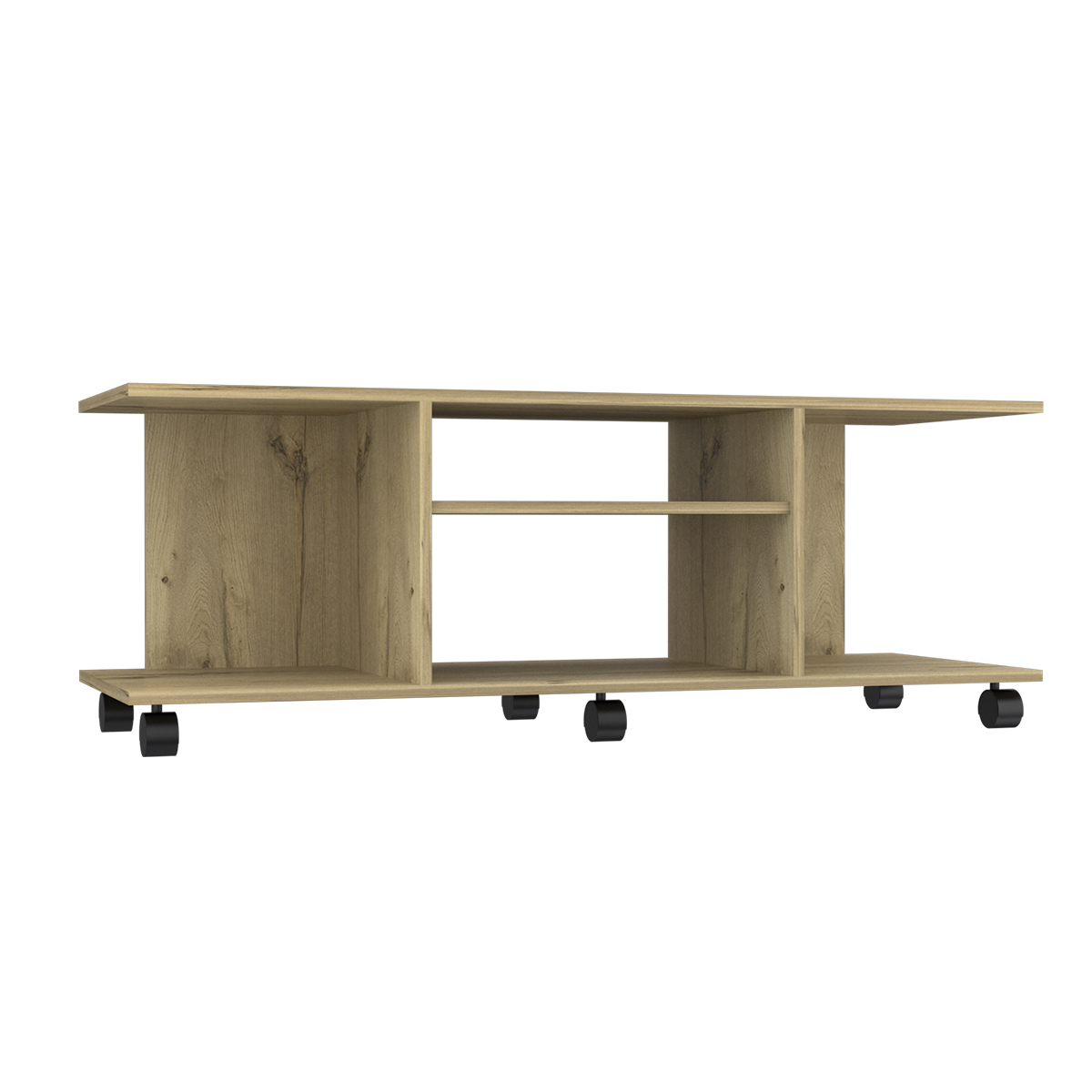 RACK DE TV ARMABLE PARA PANTALLA DE 50" MODELO BERLIN COLOR BEIGE.