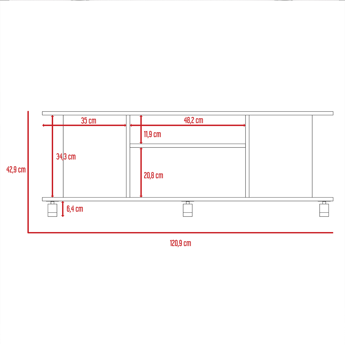 RACK DE TV ARMABLE PARA PANTALLA DE 50" MODELO BERLIN COLOR BEIGE.