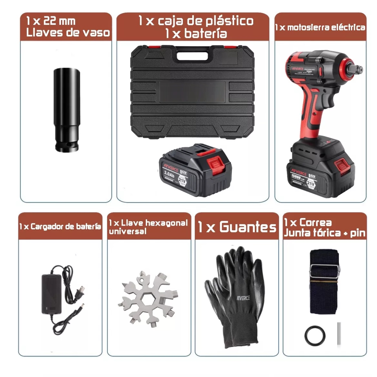 Kit Pistola Impacto Llave Inalámbrica