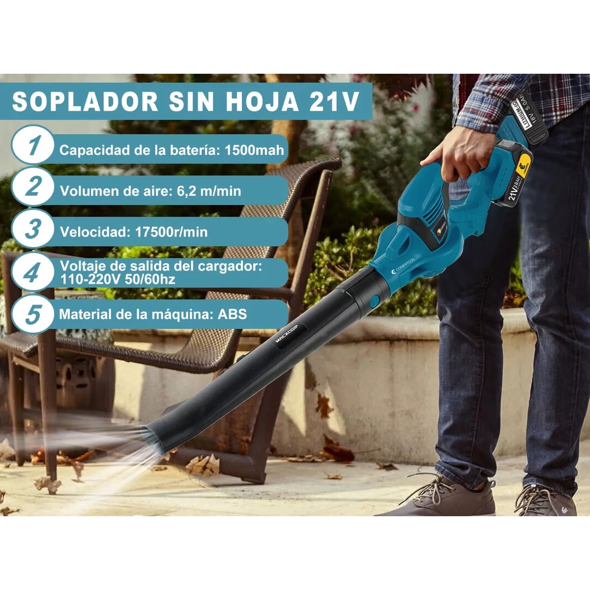 Sopladora Inalámbrica Aspiradora 