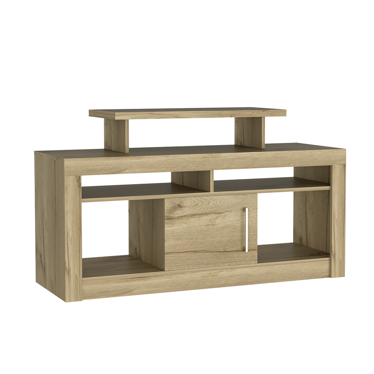 RACK ARMABLE PARA TV DE 32"CON ENTREPAÑOS Y PUERTA MODELO FLORIDA COLOR BEIGE.