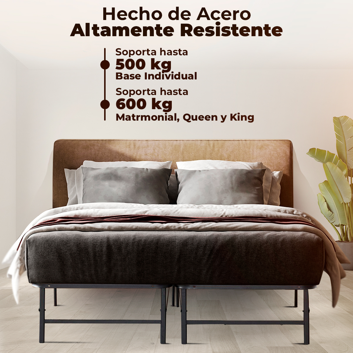 Base Cama Queen Plegable Portátil Metálica De Colchón.
