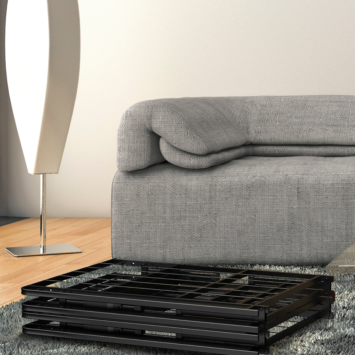 Base Cama Queen Plegable Portátil Metálica De Colchón.