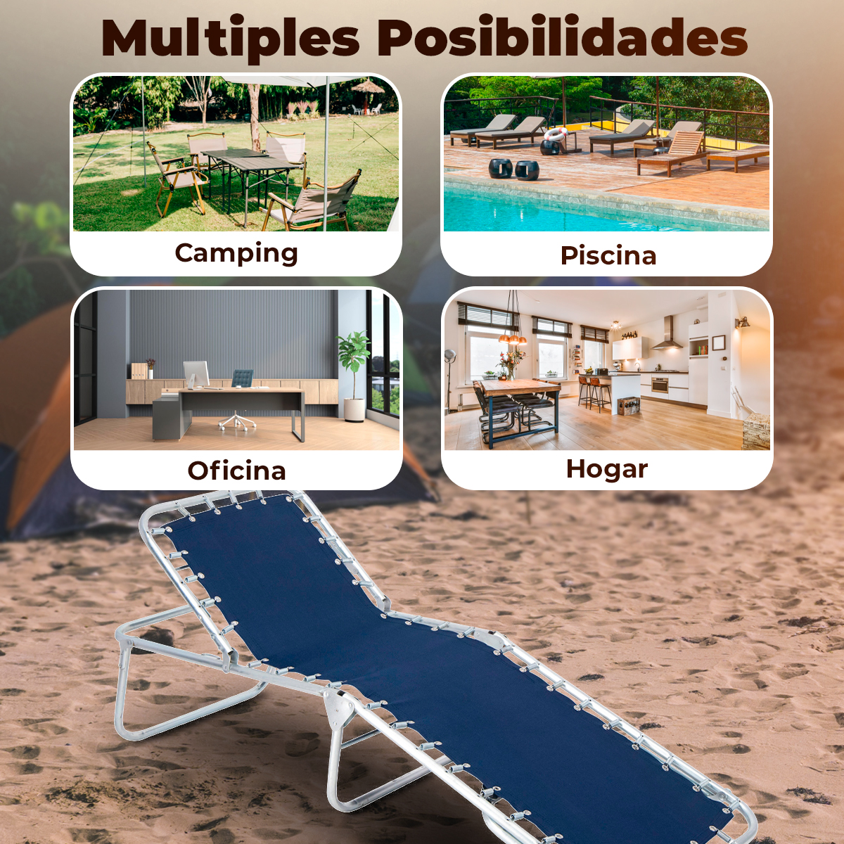 Catre Plegable con respaldo - Lona 511.