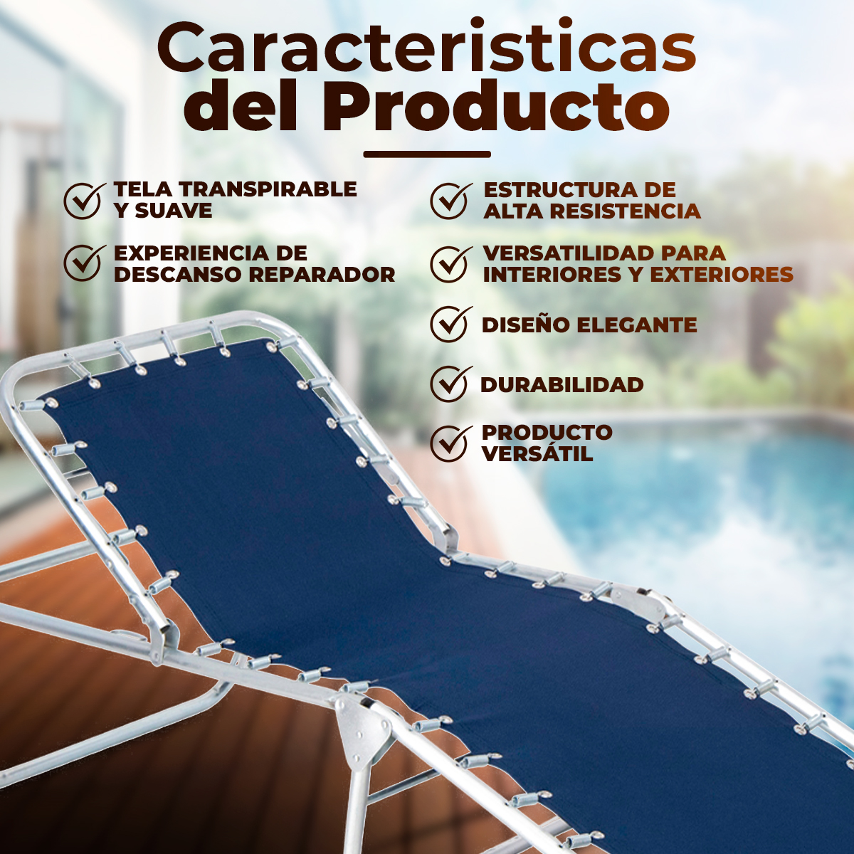 Catre Plegable con respaldo - Lona 511.