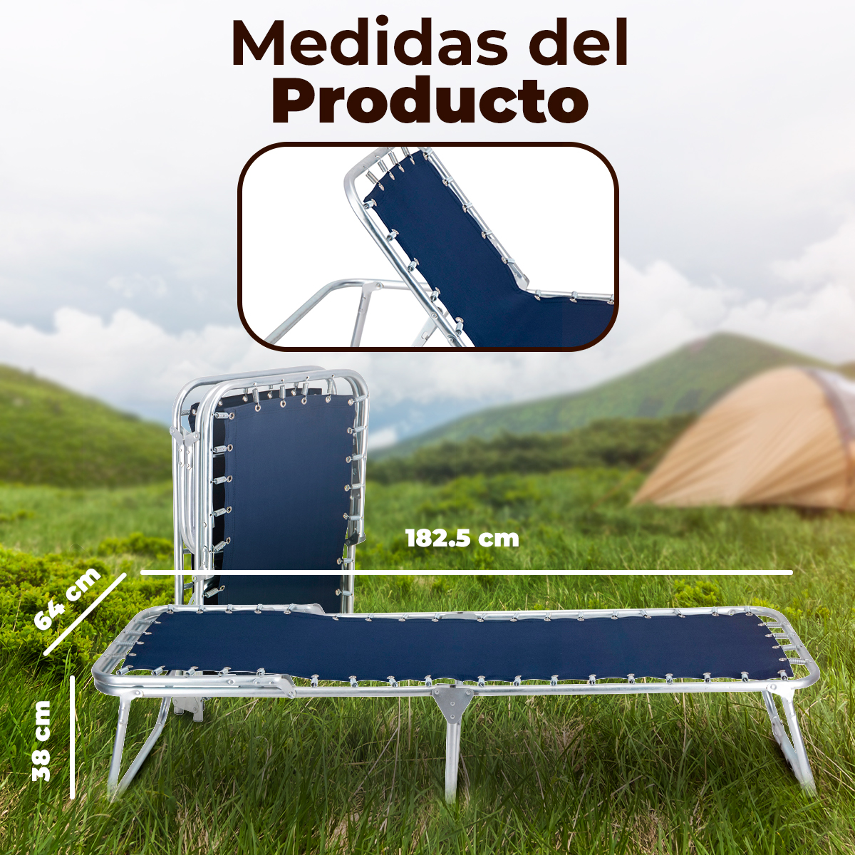Catre Plegable con respaldo - Lona 511.