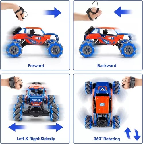 Carro Todo Terreno Off Road Drift Radio Control Metal Series Naranja-Azul.