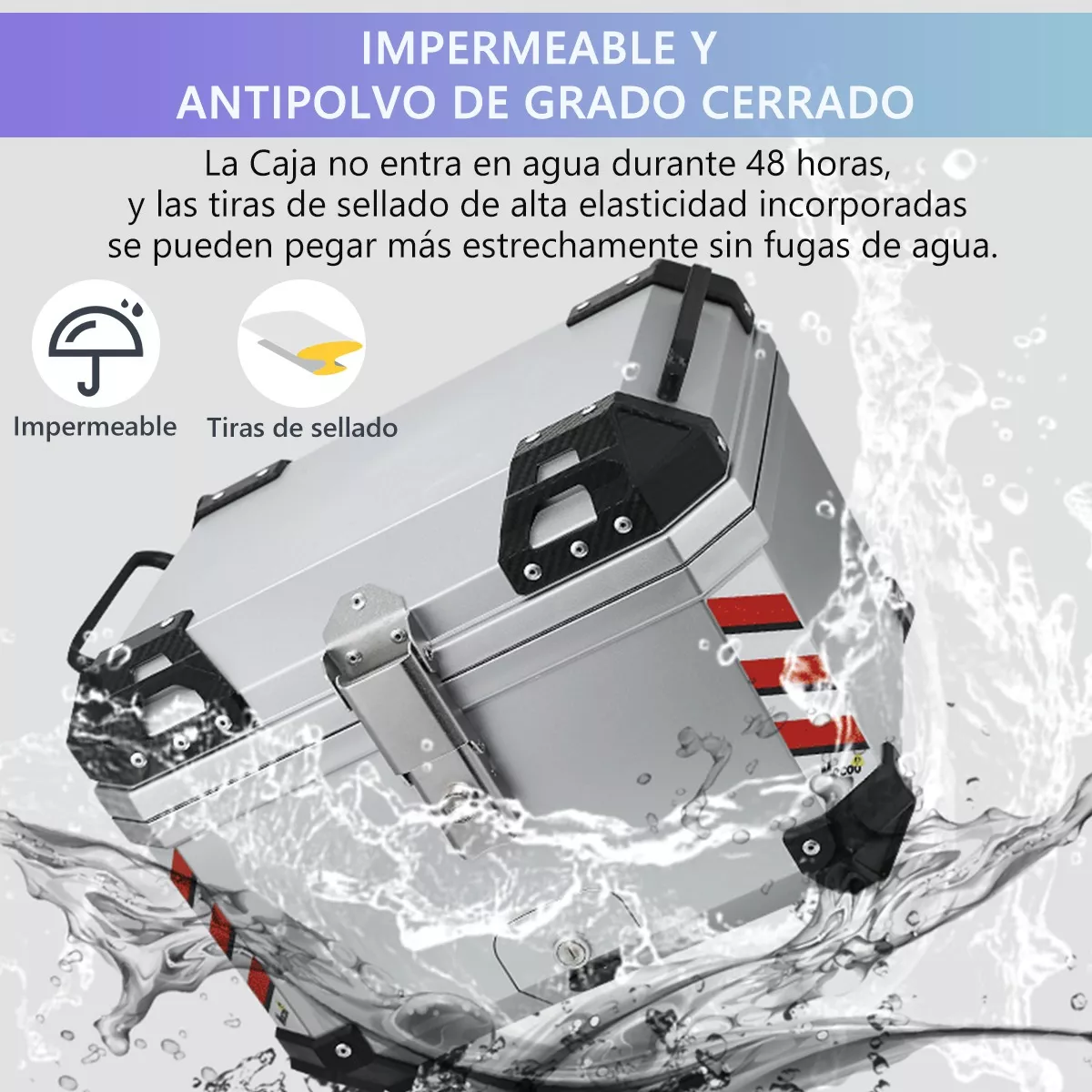 Caja Para Moto Cajuela Casco Maletero Motocicleta 46l Caja.