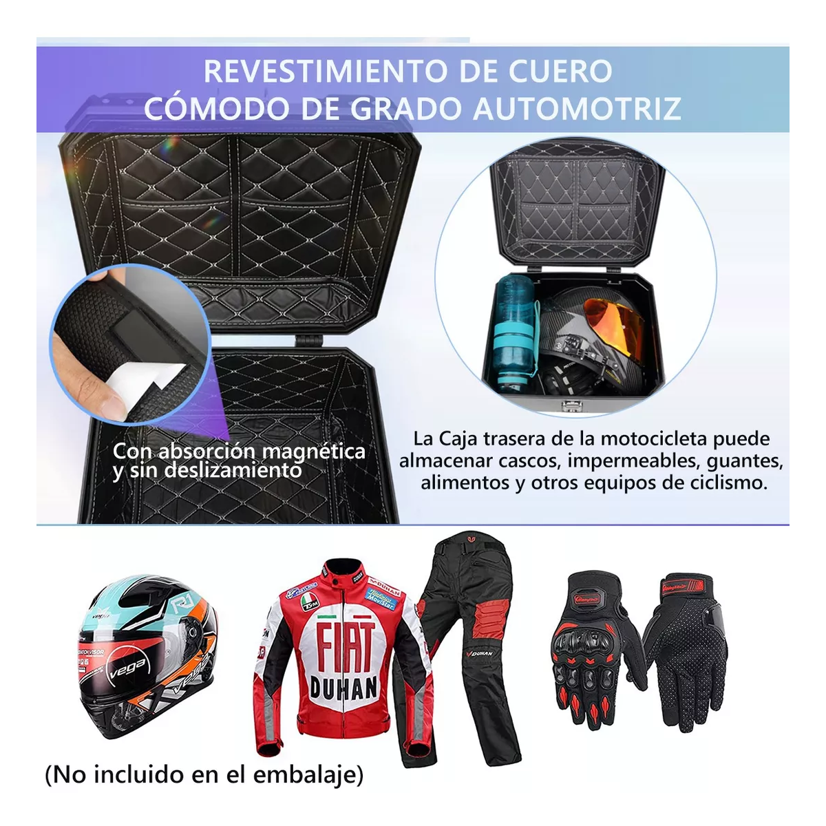 Caja Para Moto Cajuela Casco Maletero Motocicleta 46l Caja.