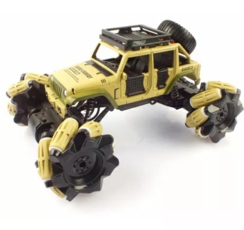 Carro Derriba Todo Terreno Gira 360° R/c Pulsera Drift Metal Crema.