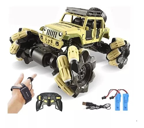 Carro Derriba Todo Terreno Gira 360° R/c Pulsera Drift Metal Crema.