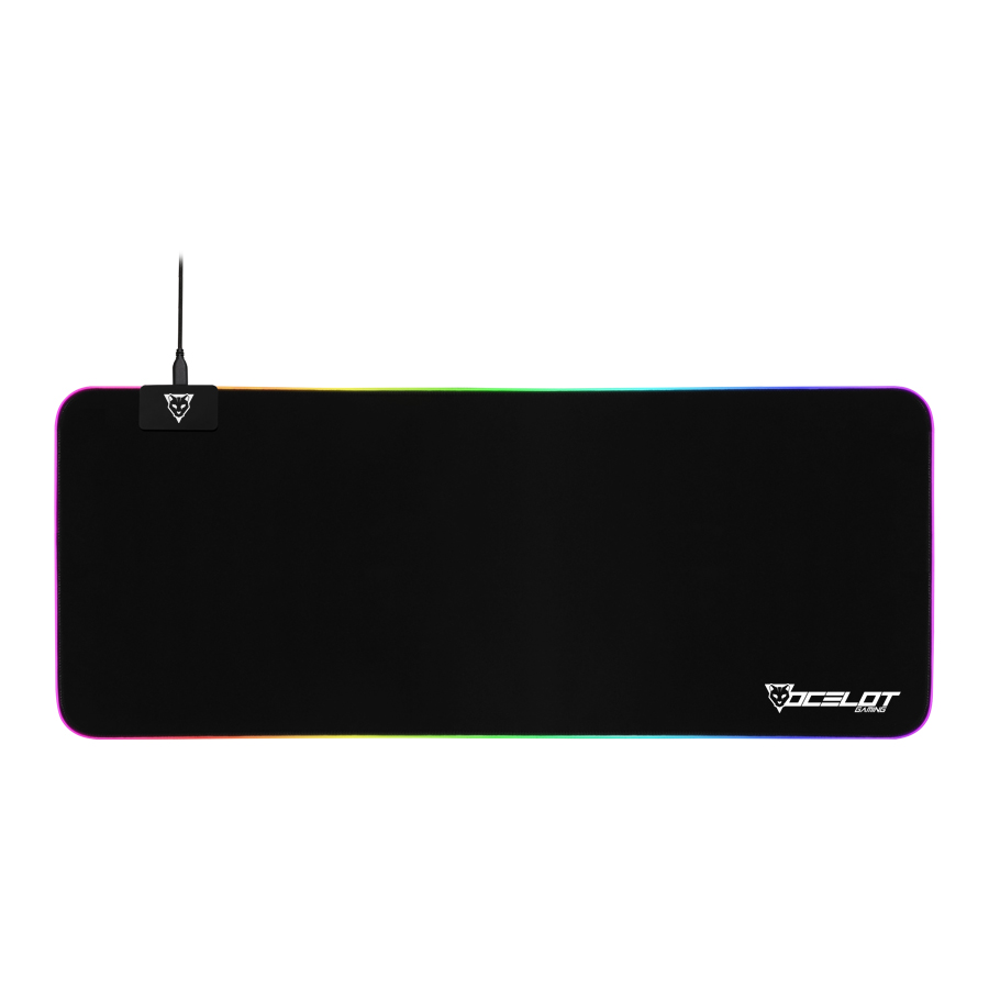 Mousepad Ocelot Gaming OMPXL01 de Tela, RGB, 300 mm x 800 mm x 4 mm, con Software.