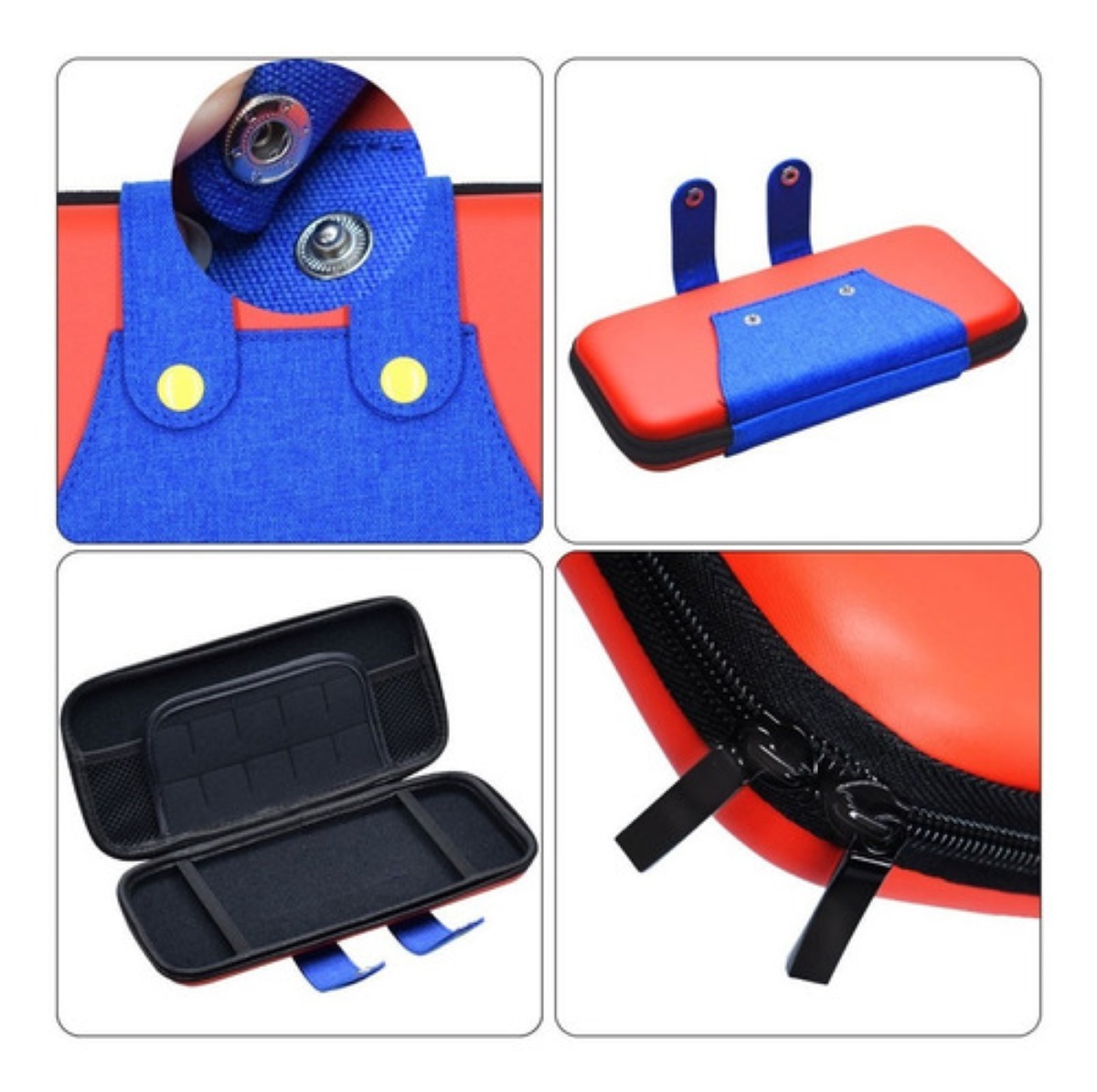 Kit Fundas Y Estuche De Nintendo Switch Con 20pzs Accesorios Rojo/Azul