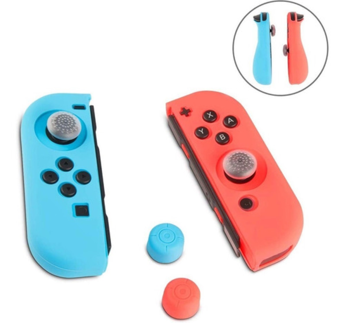 Kit Fundas Y Estuche De Nintendo Switch Con 20pzs Accesorios Rojo/Azul