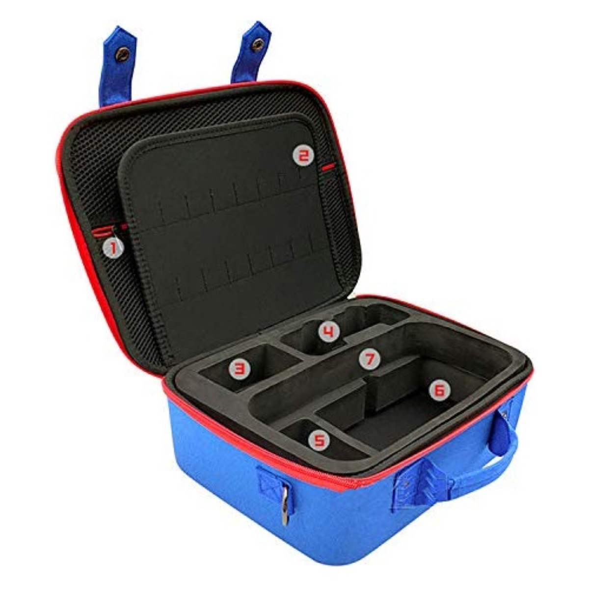 Kit Mochila Funda Impermeable Nintendo Switch Accesorios Rojo/Azul