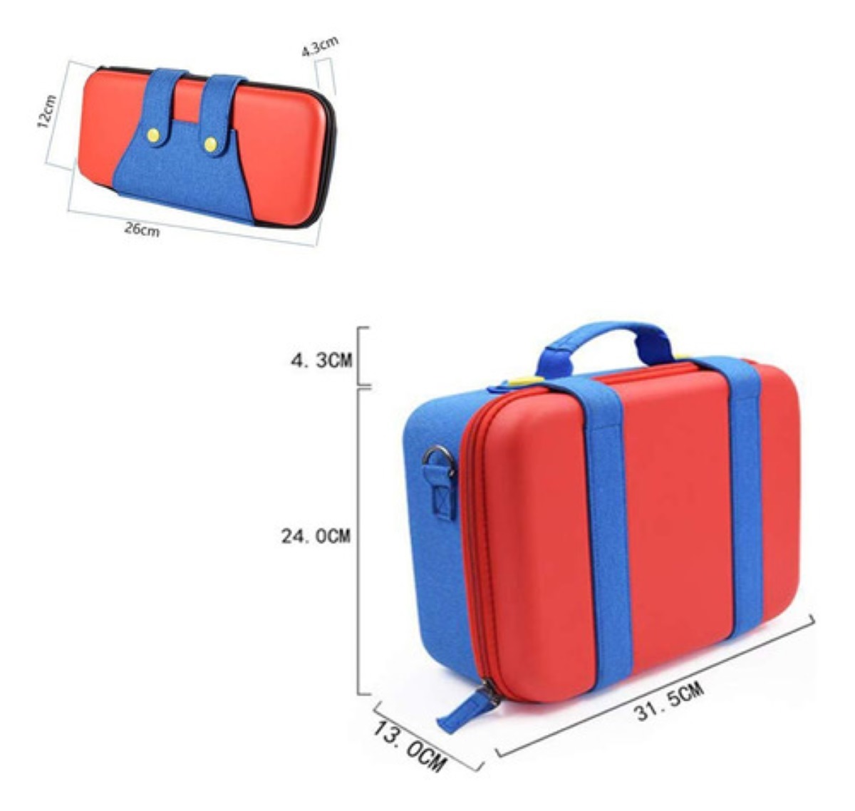 Kit Mochila Funda Impermeable Nintendo Switch Accesorios Rojo/Azul
