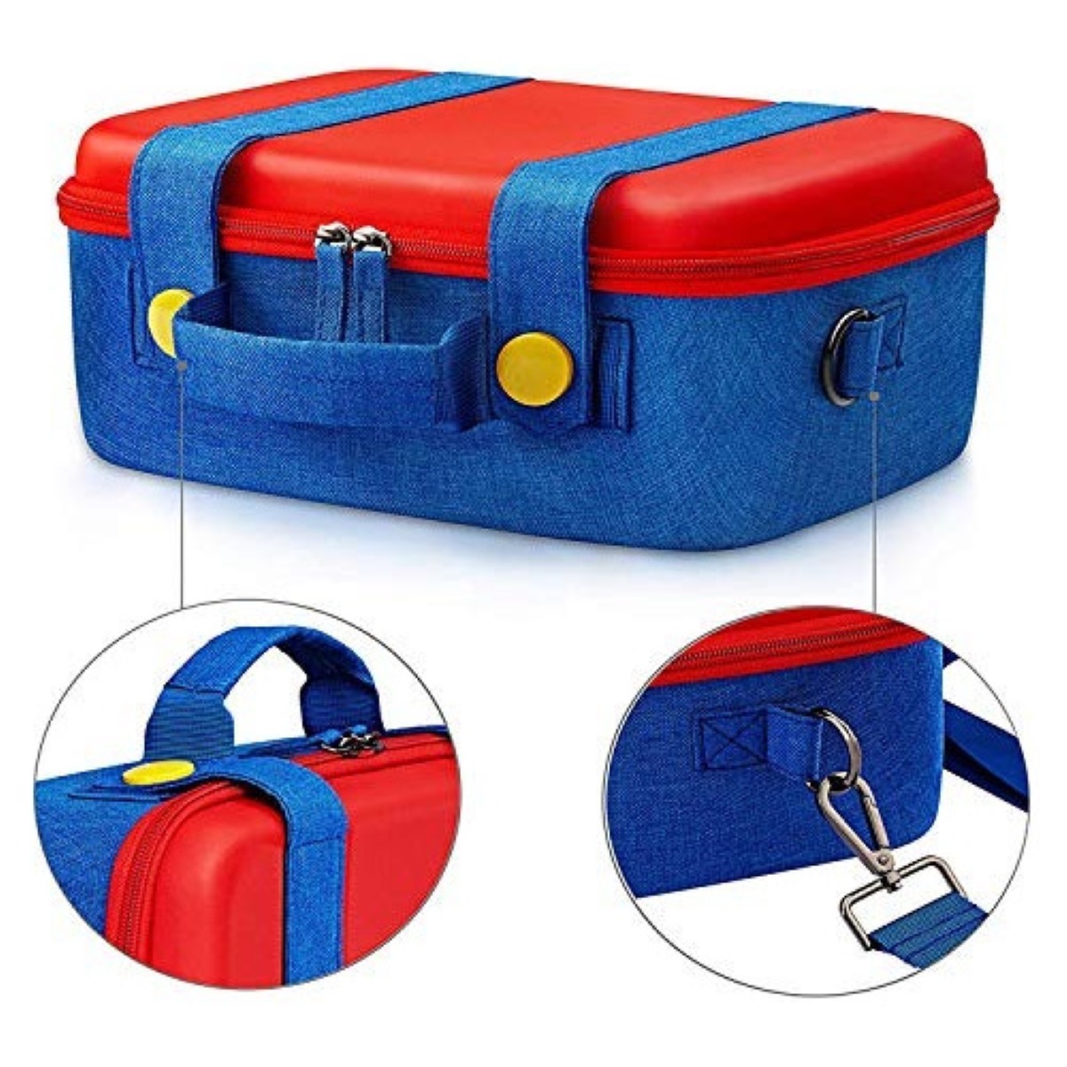 Kit Mochila Funda Impermeable Nintendo Switch Accesorios Rojo/Azul