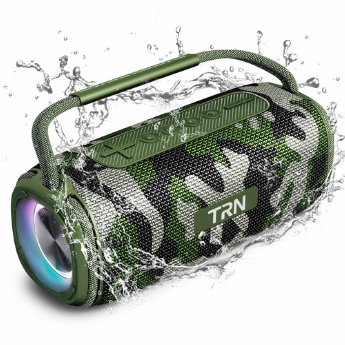 Bocinas Bluetooth Recargables Bocina Portátil Para Exterior Verde Camuflaje 