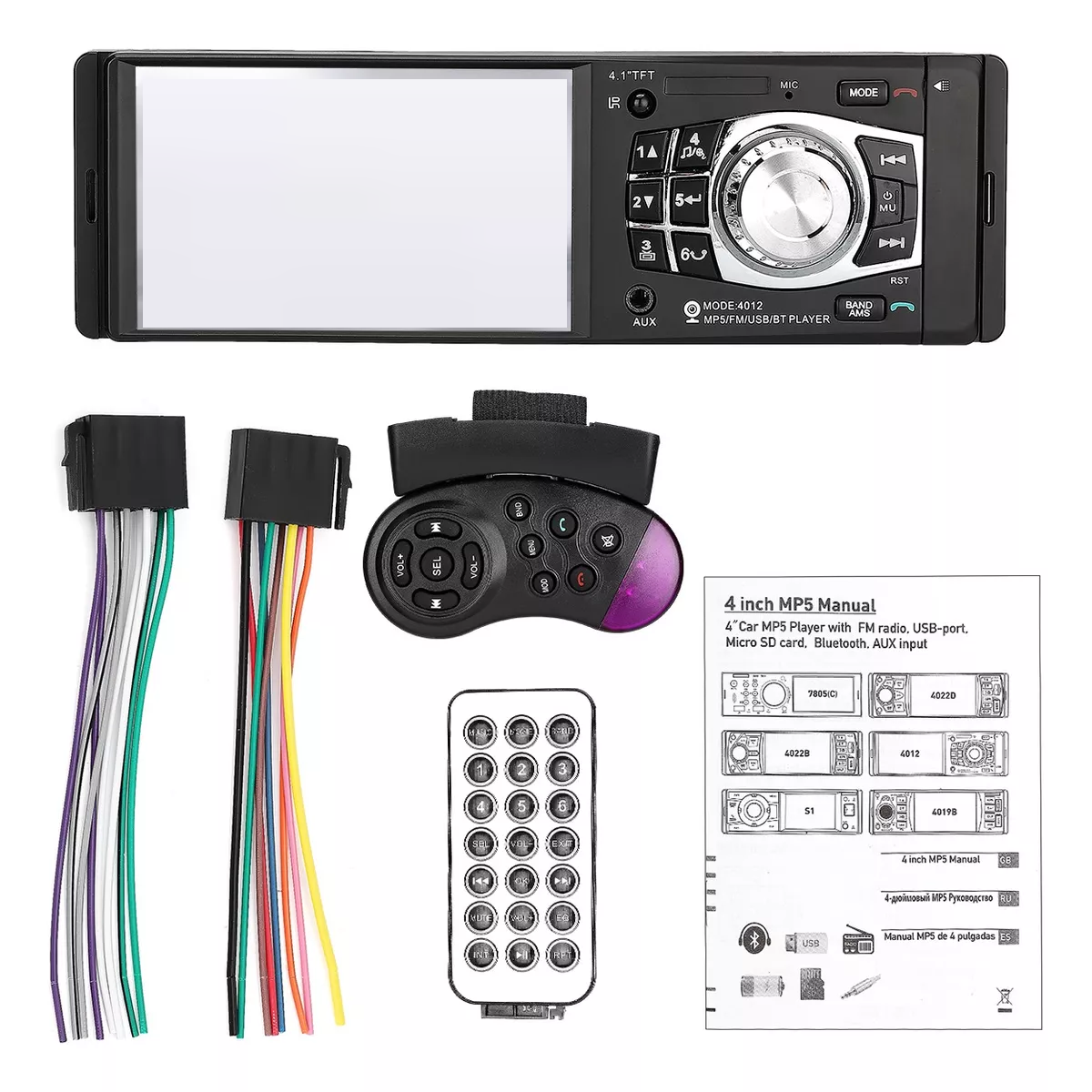 Auto Estéreo Bluetooth, Reproductor Mp5/mp4/mp3 Para Coche.