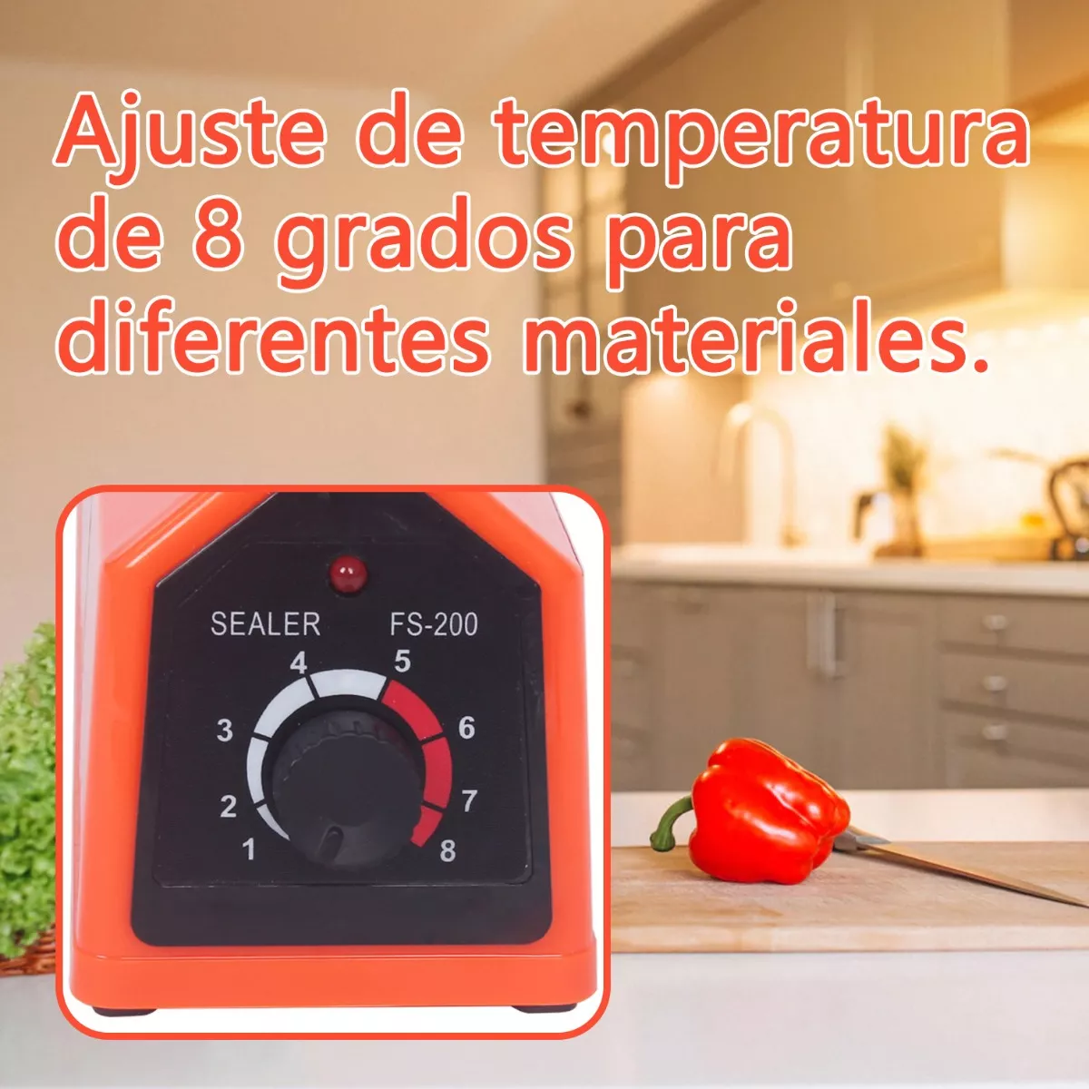 Máquina De Selladora Térmico De Bolsas De Plástico De 30 Cm Naranja.