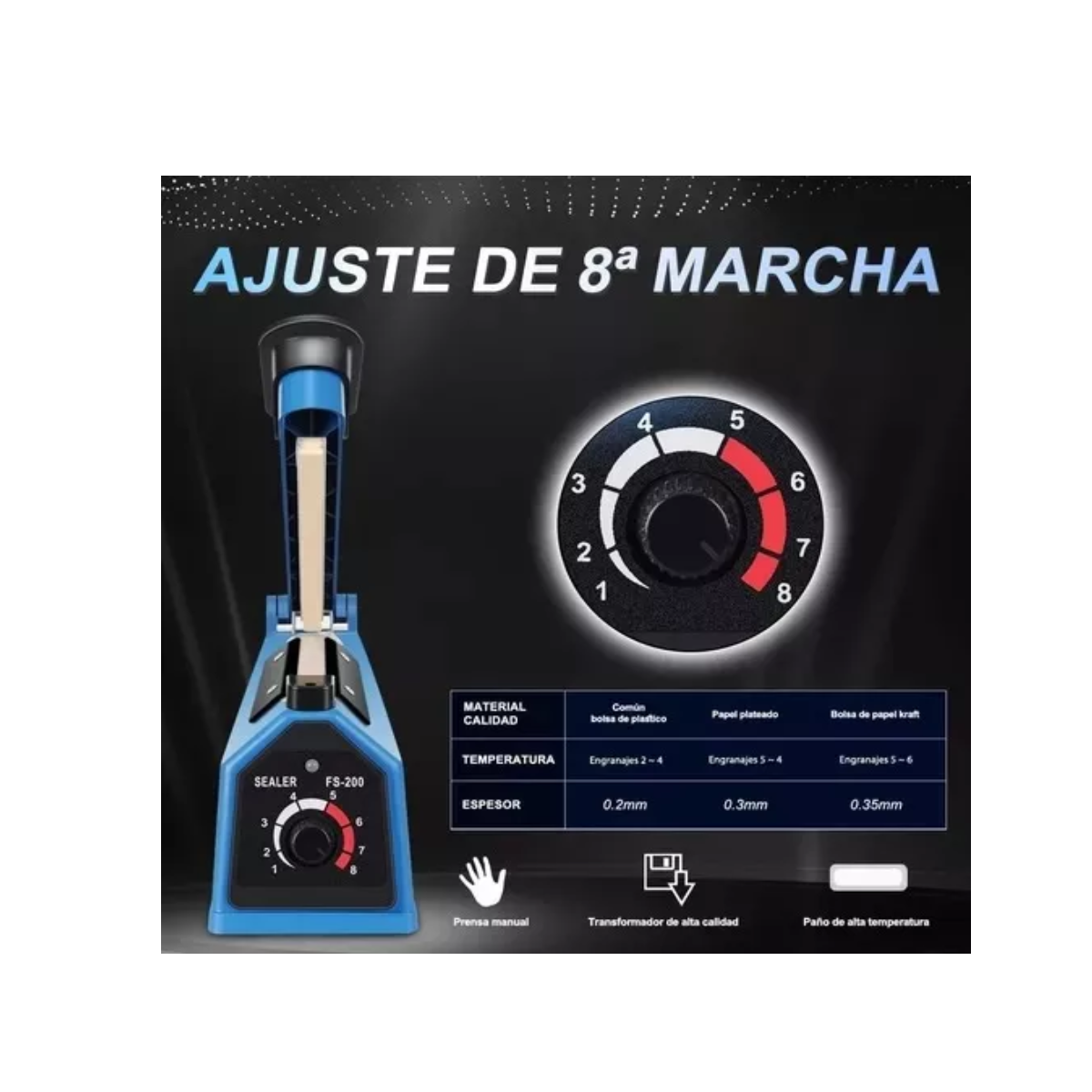 Máquina De Selladora Térmico De Bolsas De Plástico De 30 Cm Naranja.