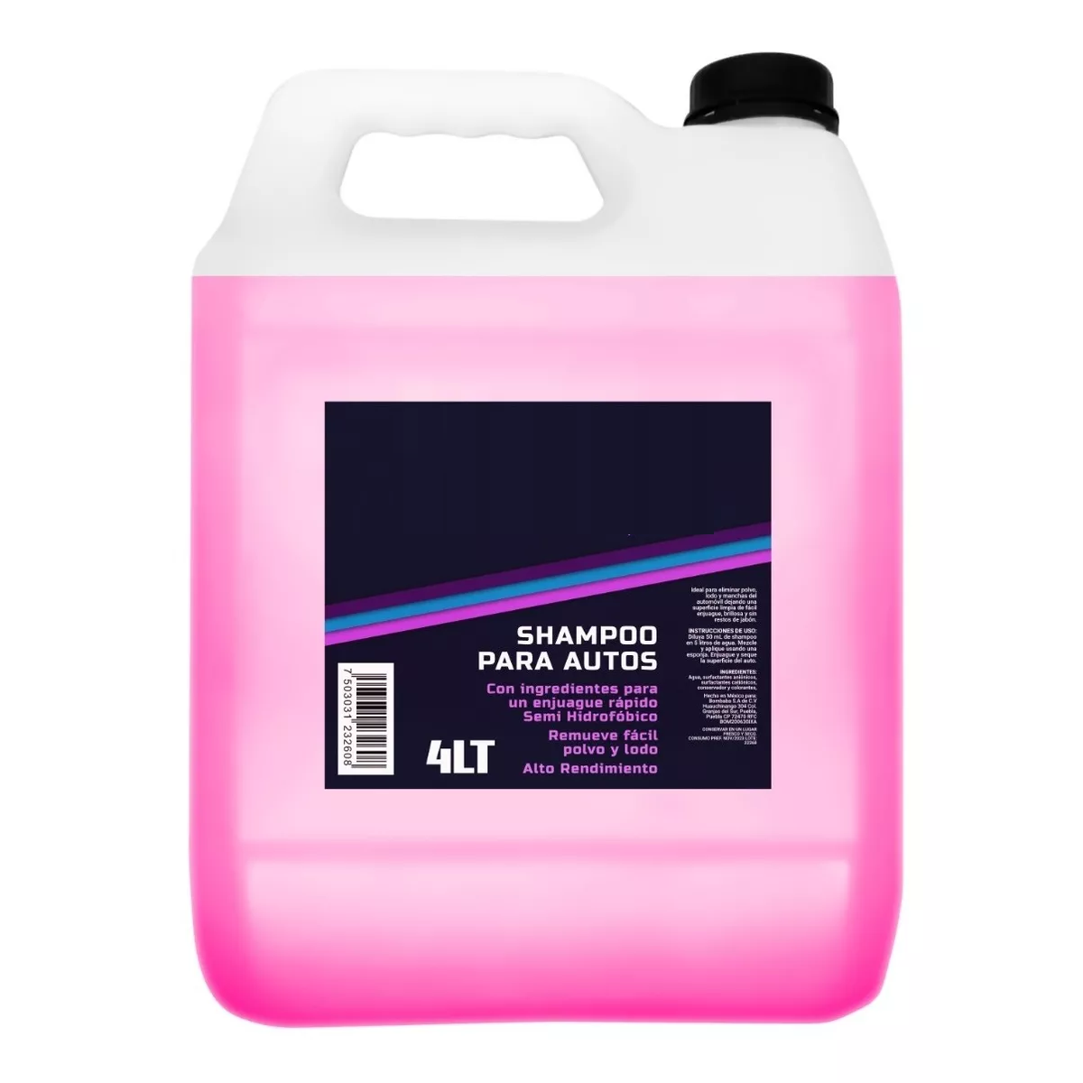 Shampoo Autos Carrocería Alta Espuma Y Cera Turbo Pro 4 Lt.