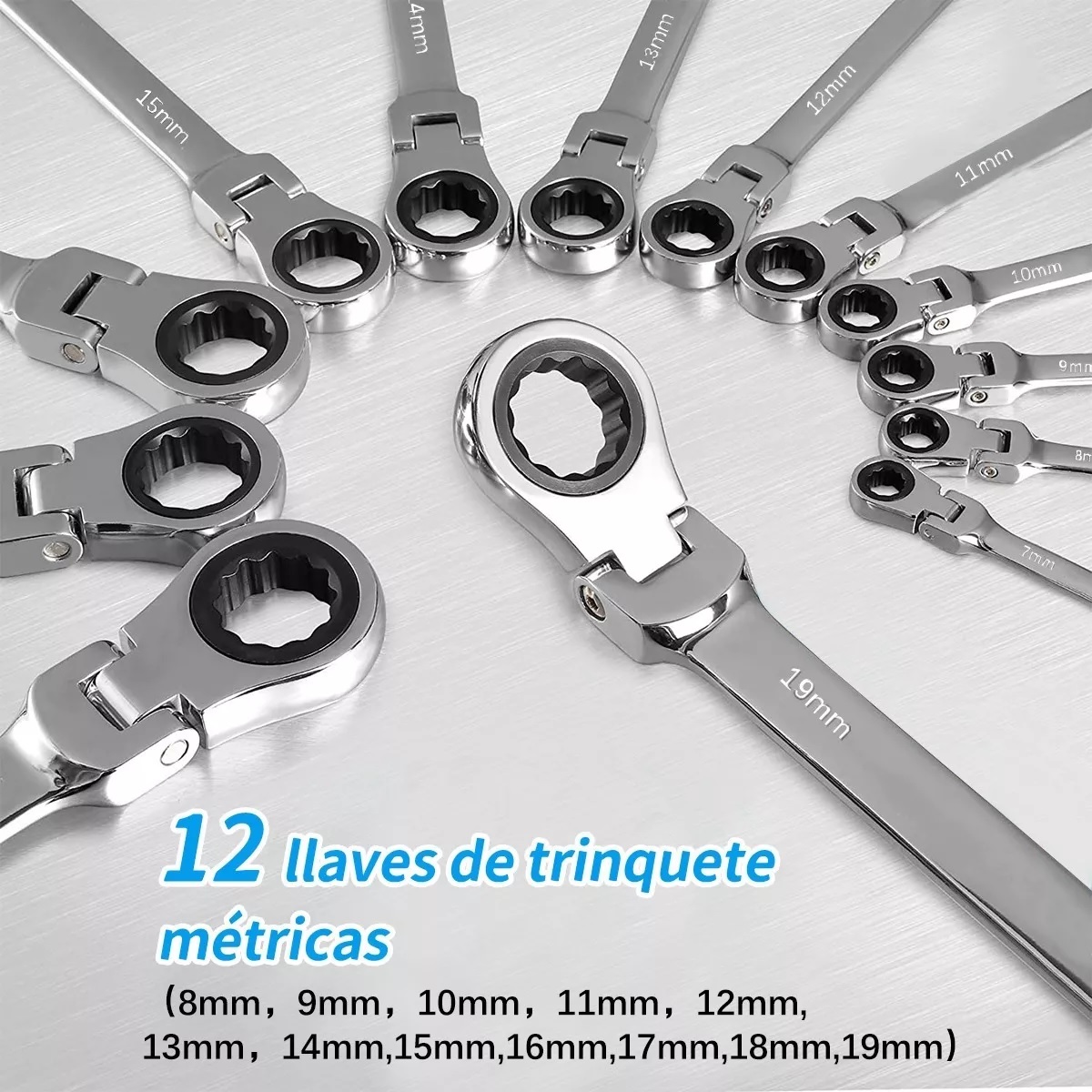 Kit Herramientas Mecanicas Llaves Combinadas Con Matraca 9pc.