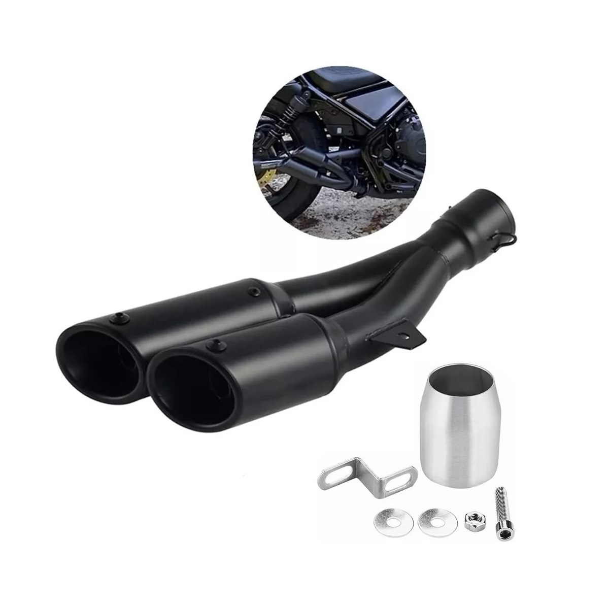 Escape Silenciador Para Moto 38-51mm Doble Escapes Tubos.