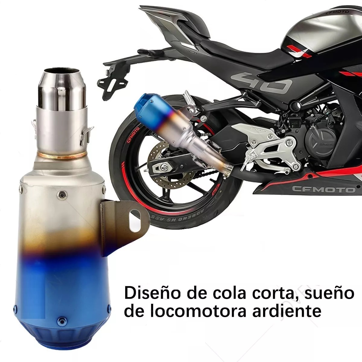 Escape Silenciador Deportivo Moto Universales Cortos 260 Mm.