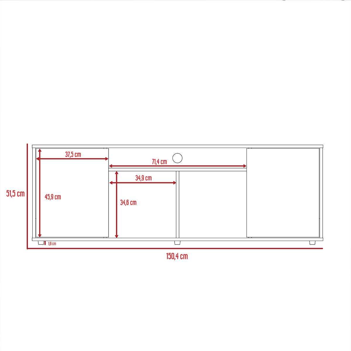 MUEBLE DE TV ARMABLE IDEAL PARA UN PANTALLA DE 65" CON ESTANTES Y PUERTAS MODELO PRANA COLOR DUNA.